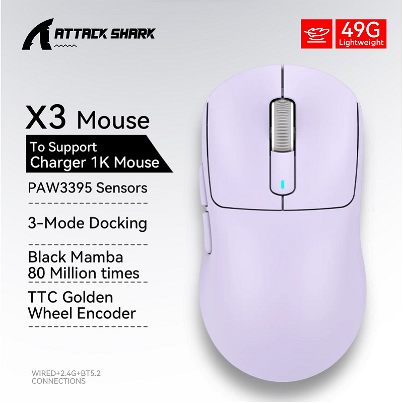 Desk Setup Mac - Attack Shark X3pro X3 Wireless Mouse,