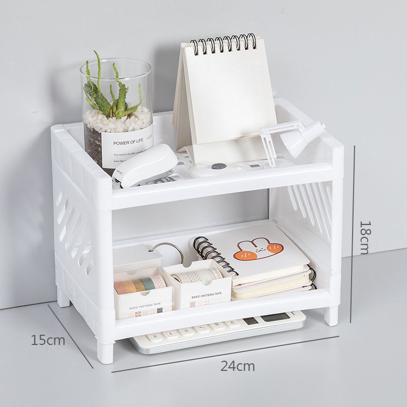 Desk Setup Organizer - Desktop Storage Rack Multi-Layer Stationery Organizer