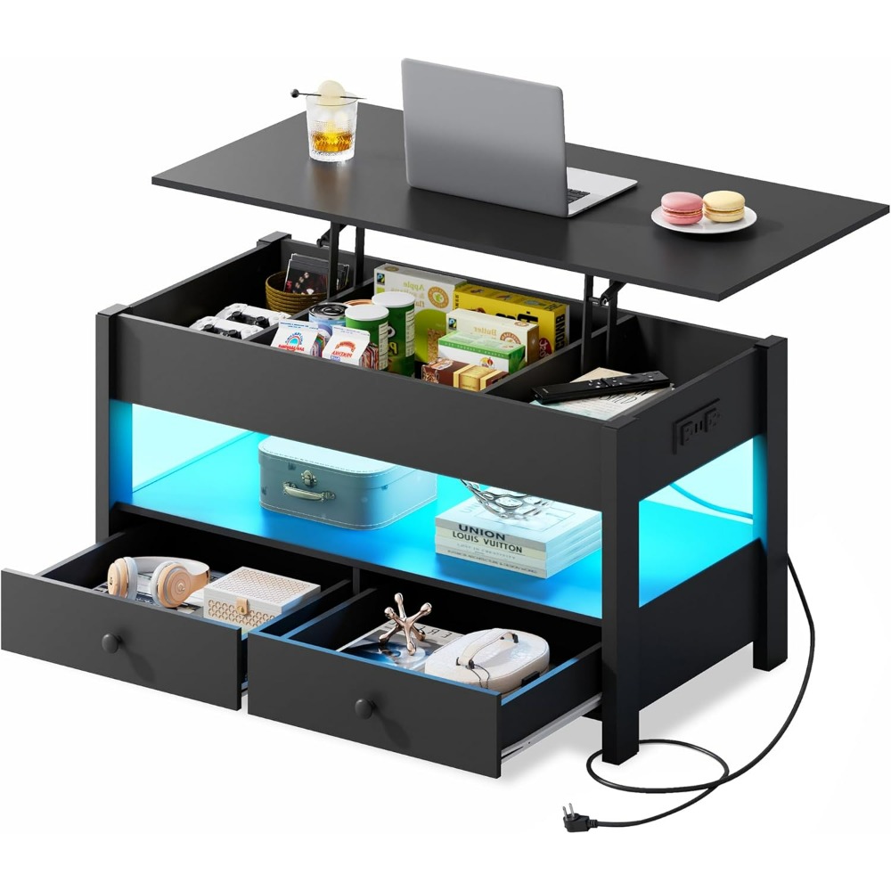 WLIVE Black Lift Top Coffee Ta - Desk Setup Shelves incelemesi ve fiyatı