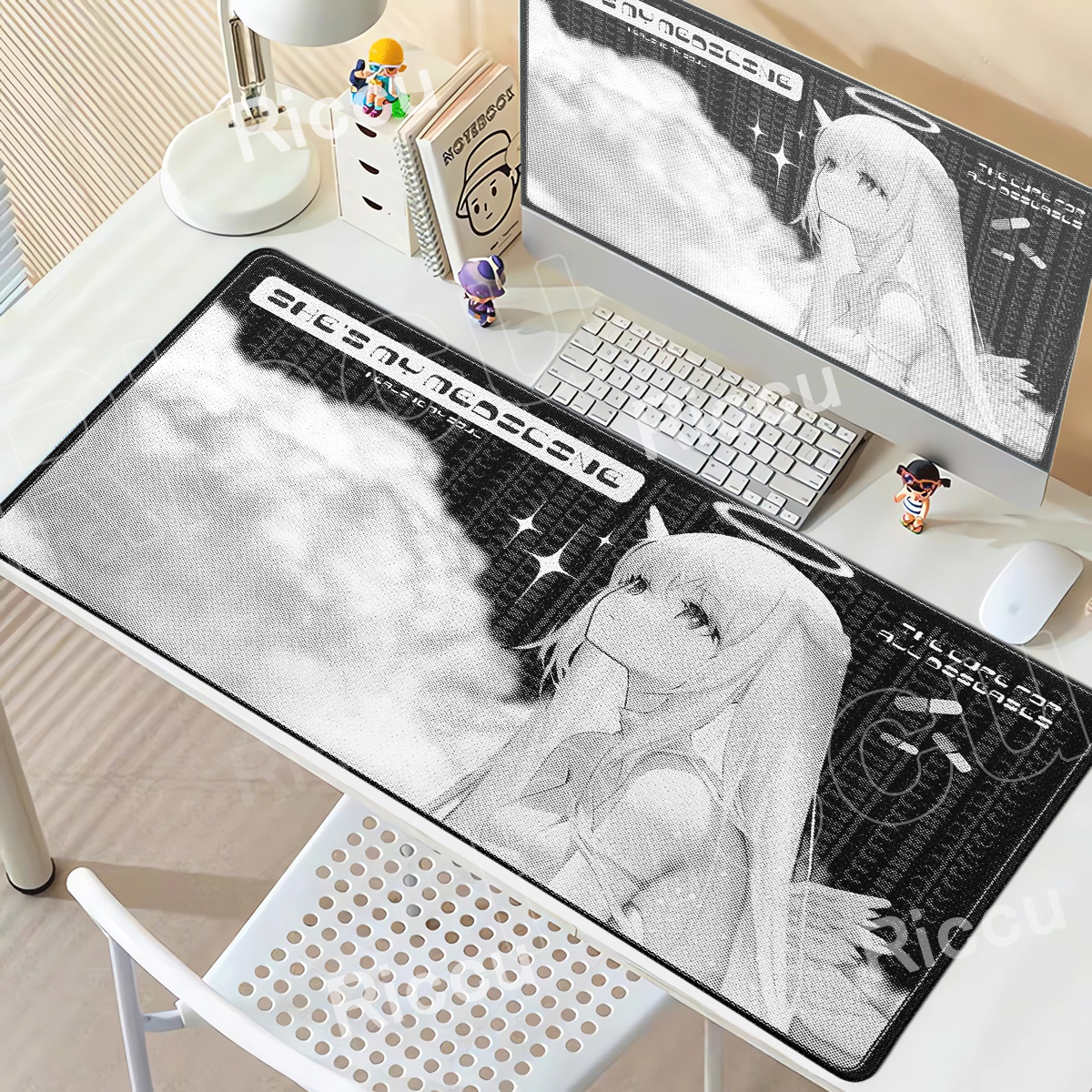 Angel Mousepad Black White Cut - Desk Setup Anime incelemesi ve fiyatı