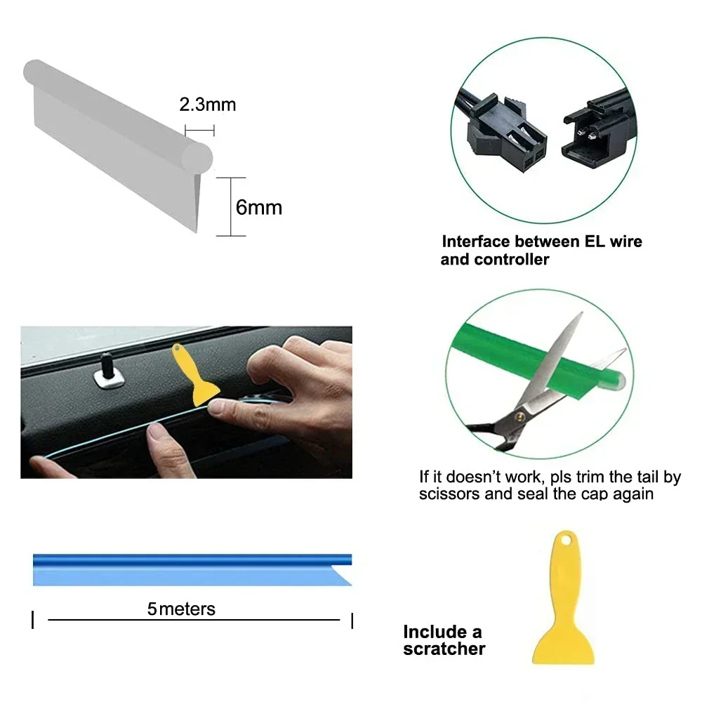 1/3/5M Car Interior Light Deco - Ambient Light Bar Usb incelemesi ve fiyatı