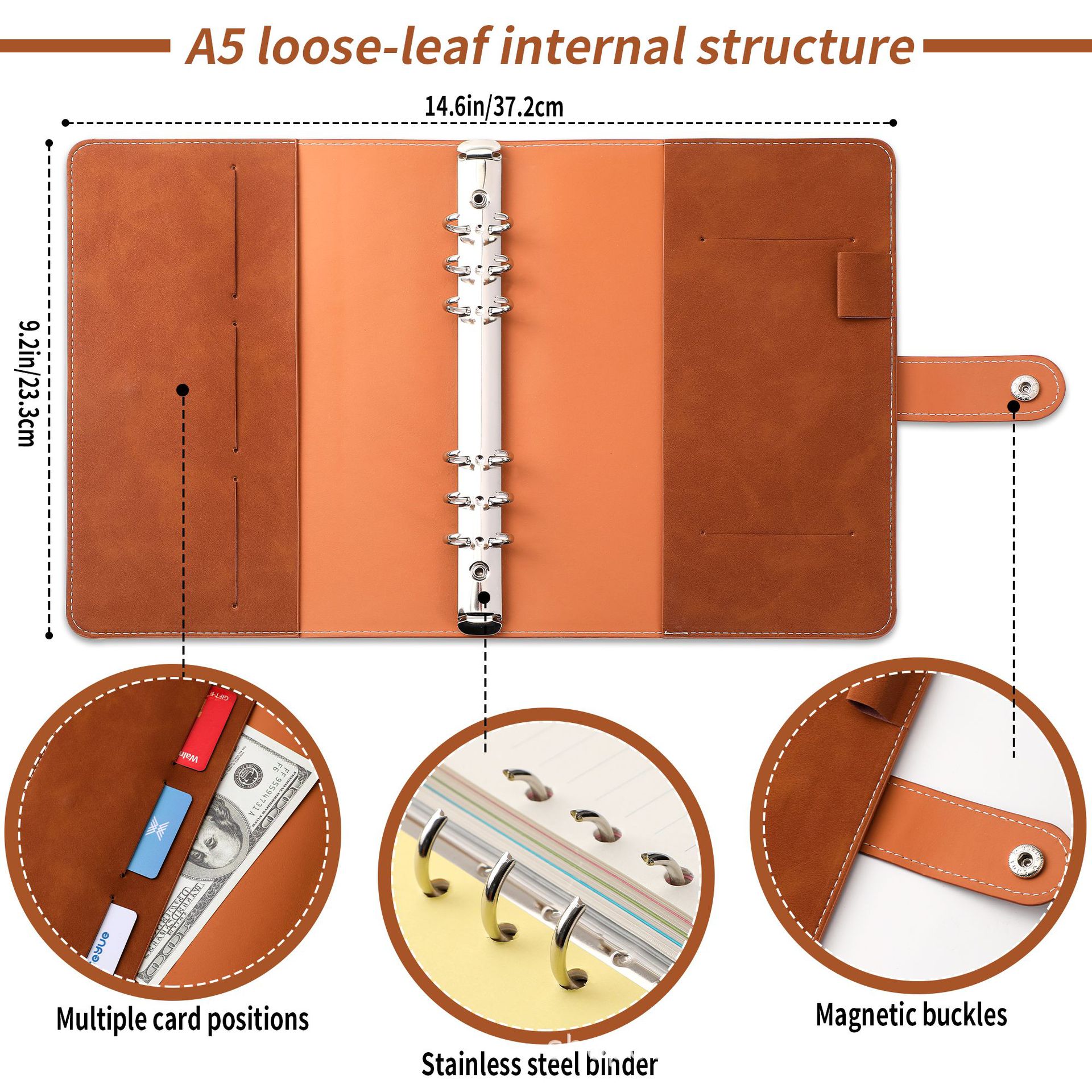 A5 Soft PU Leather Notebook Bi - Ring Binder Box incelemesi ve fiyatı