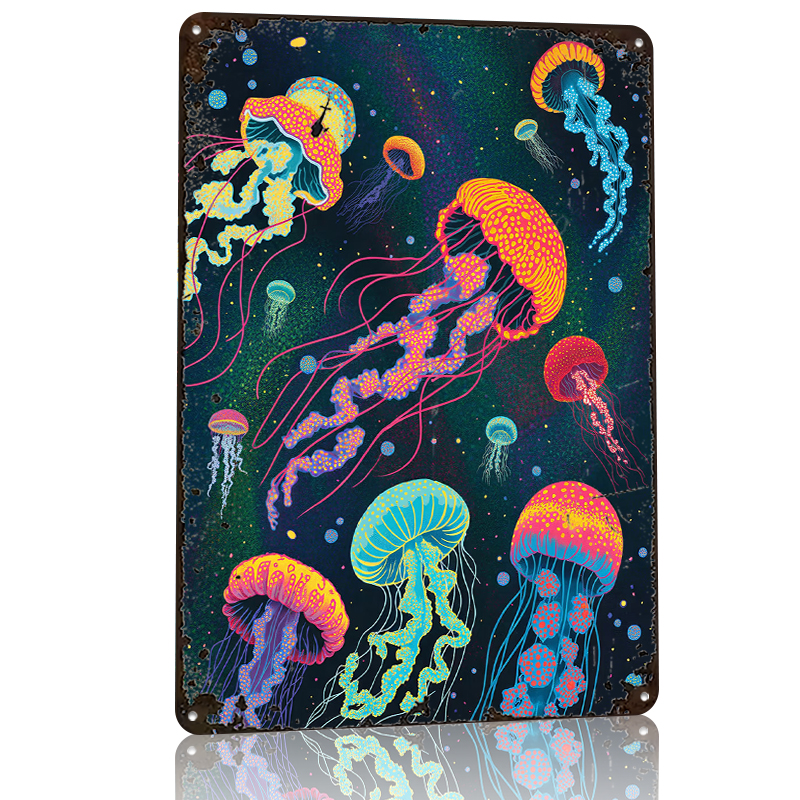 Vibrant Jellyfish in Cosmic Ba - Desk Setup Background incelemesi ve fiyatı
