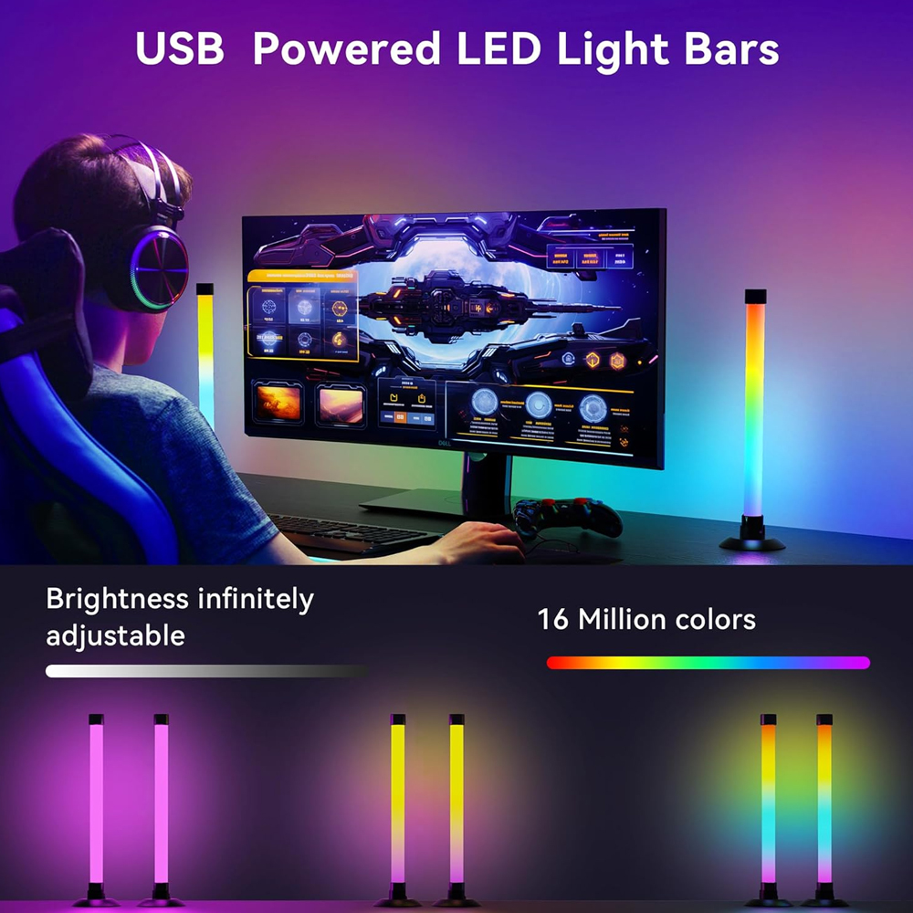 2PCS 5V USB RGBIC LED Lamp Bar - Ambient Light Bar Usb incelemesi ve fiyatı