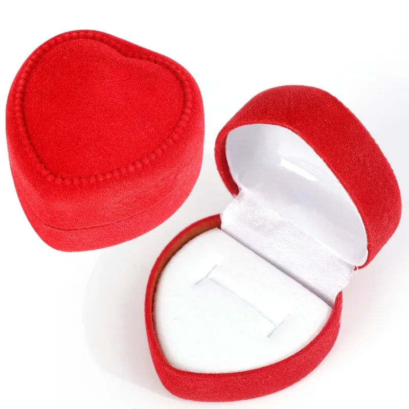 Red Flocking Heart Shape Ring  - Ring Binder Box incelemesi ve fiyatı