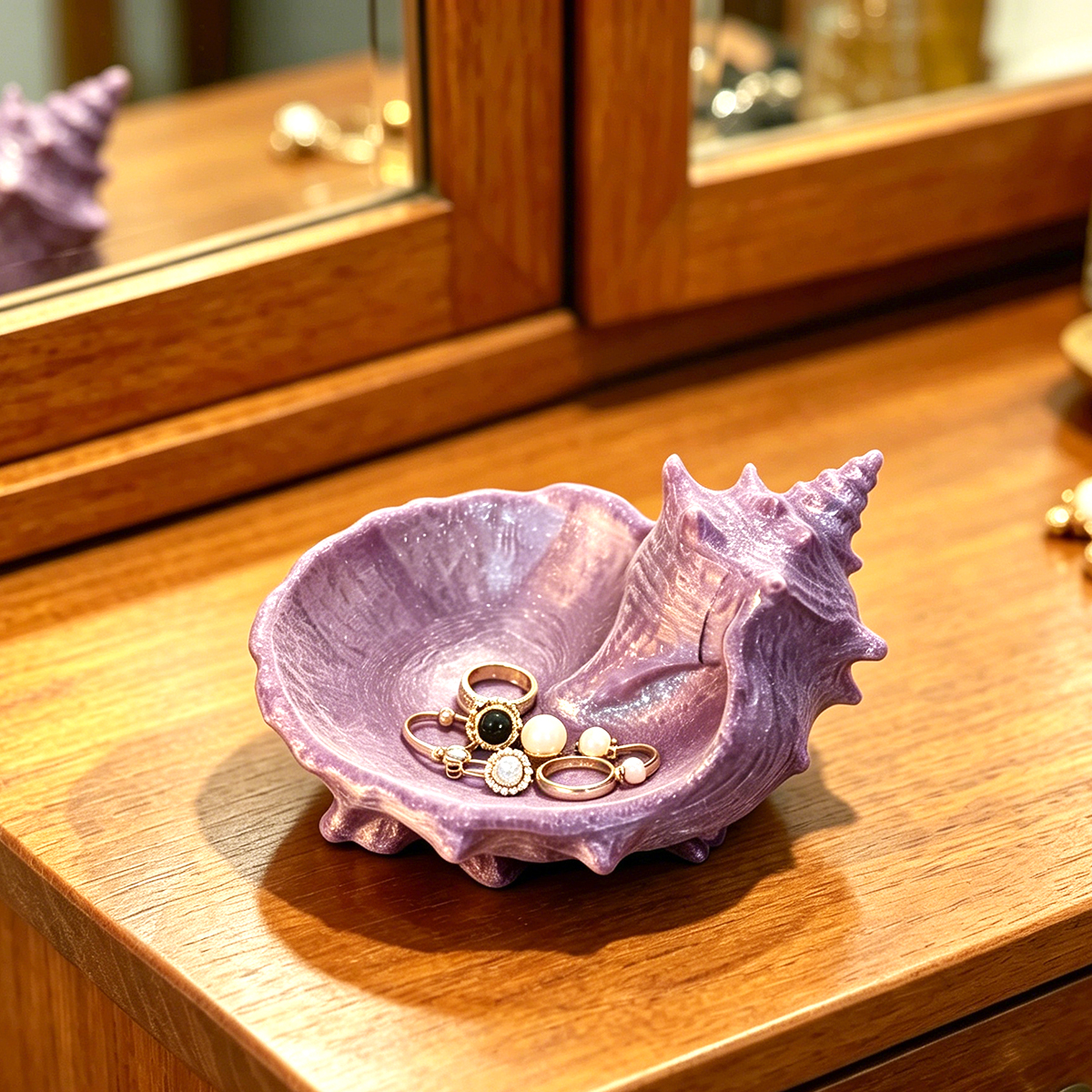 Pearlescent Purple Conch-Shape - Desk Setup Organizer incelemesi ve fiyatı