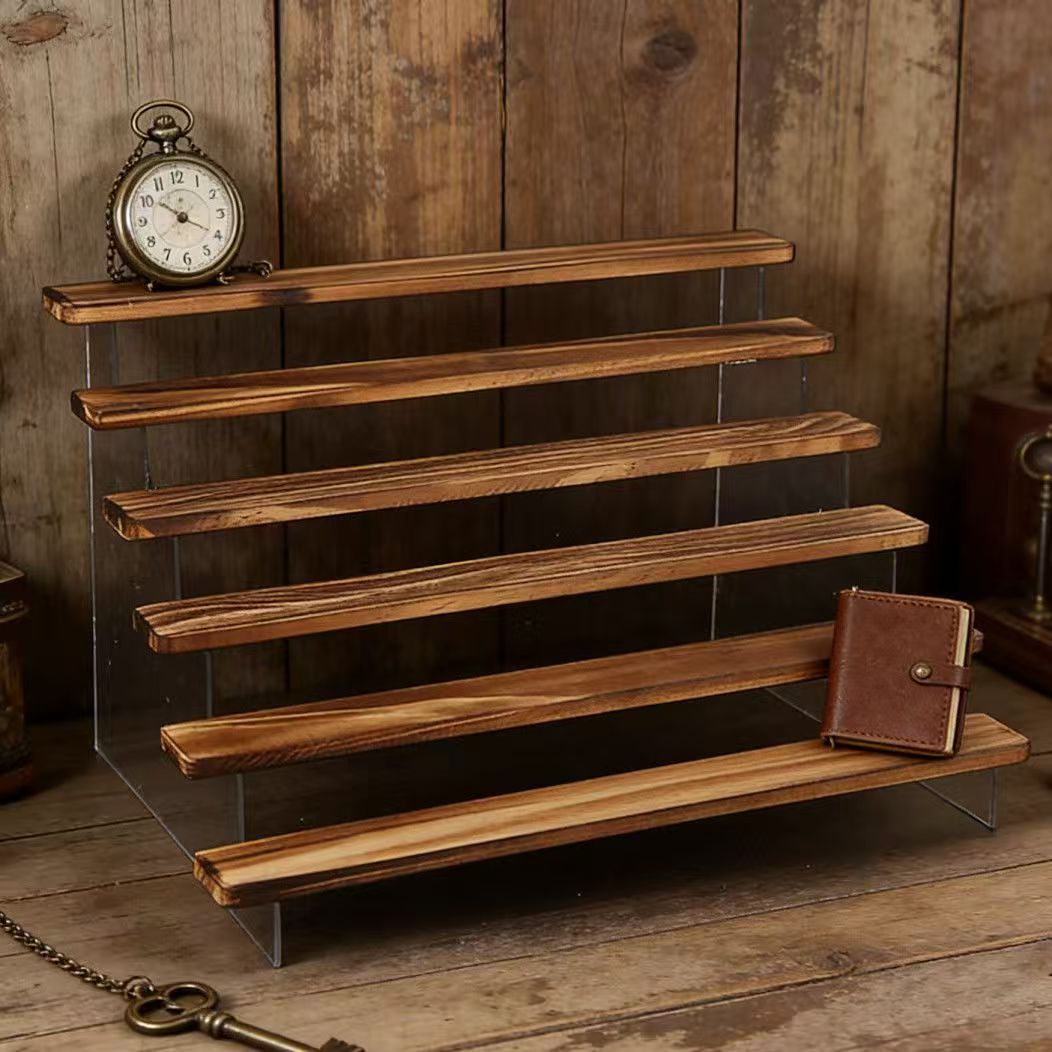 Charred Wooden Step Display St - Desk Setup Shelves incelemesi ve fiyatı