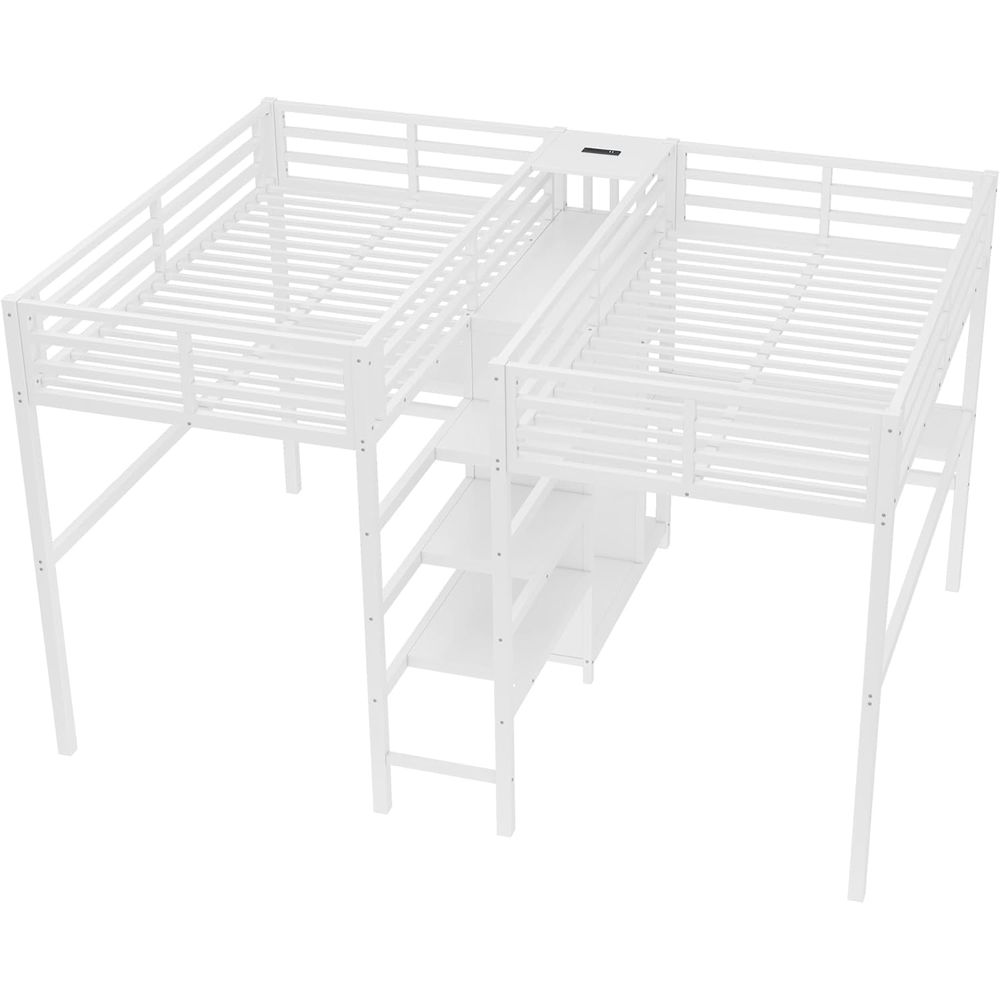Twin Size Metal Bed with Desk, - Desk Setup Shelves incelemesi ve fiyatı