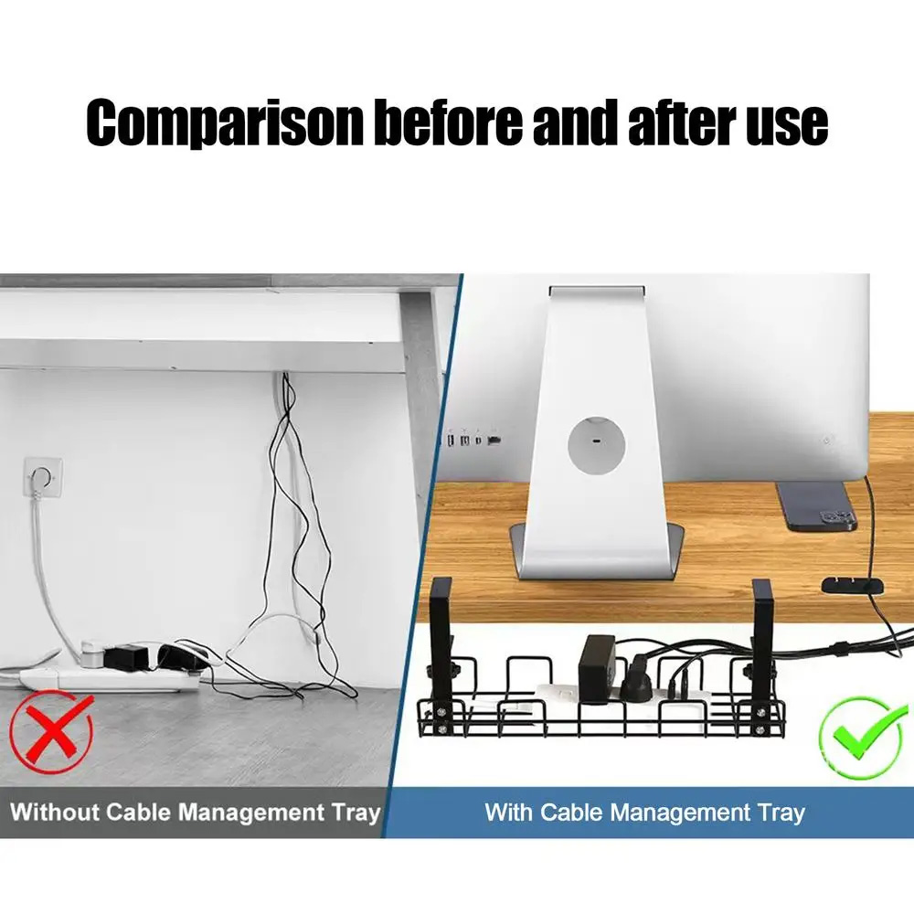 Cable Management Box Under Des - Desk Setup Shelves incelemesi ve fiyatı