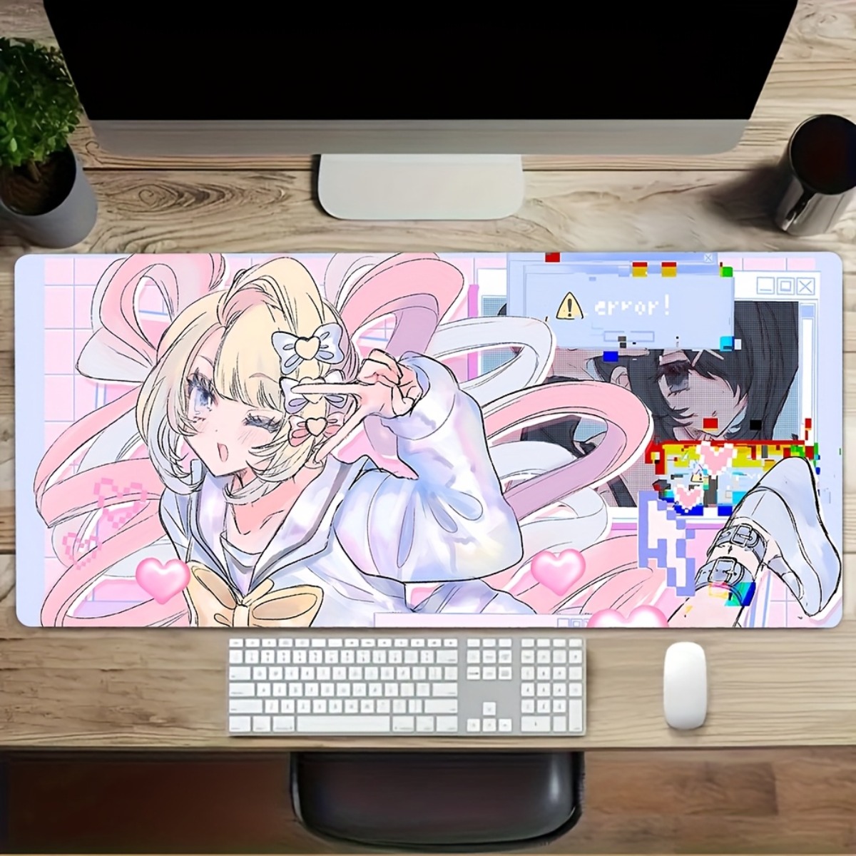 Pink Purple Anime Girl Rubber  - Desk Setup Anime incelemesi ve fiyatı